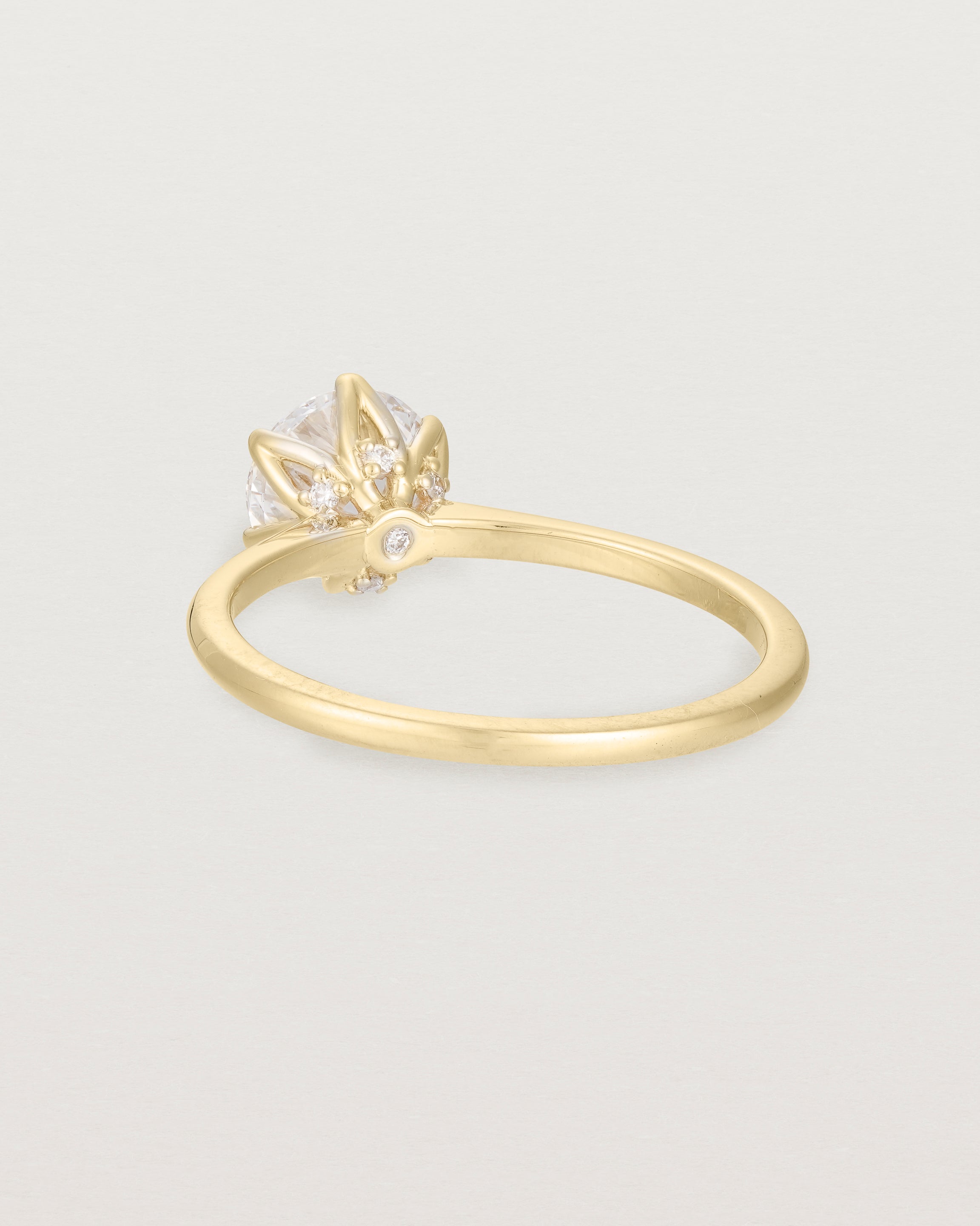 Back view of the  Solitaire Ring | Laboratory Grown Diamonds | Yellow Gold