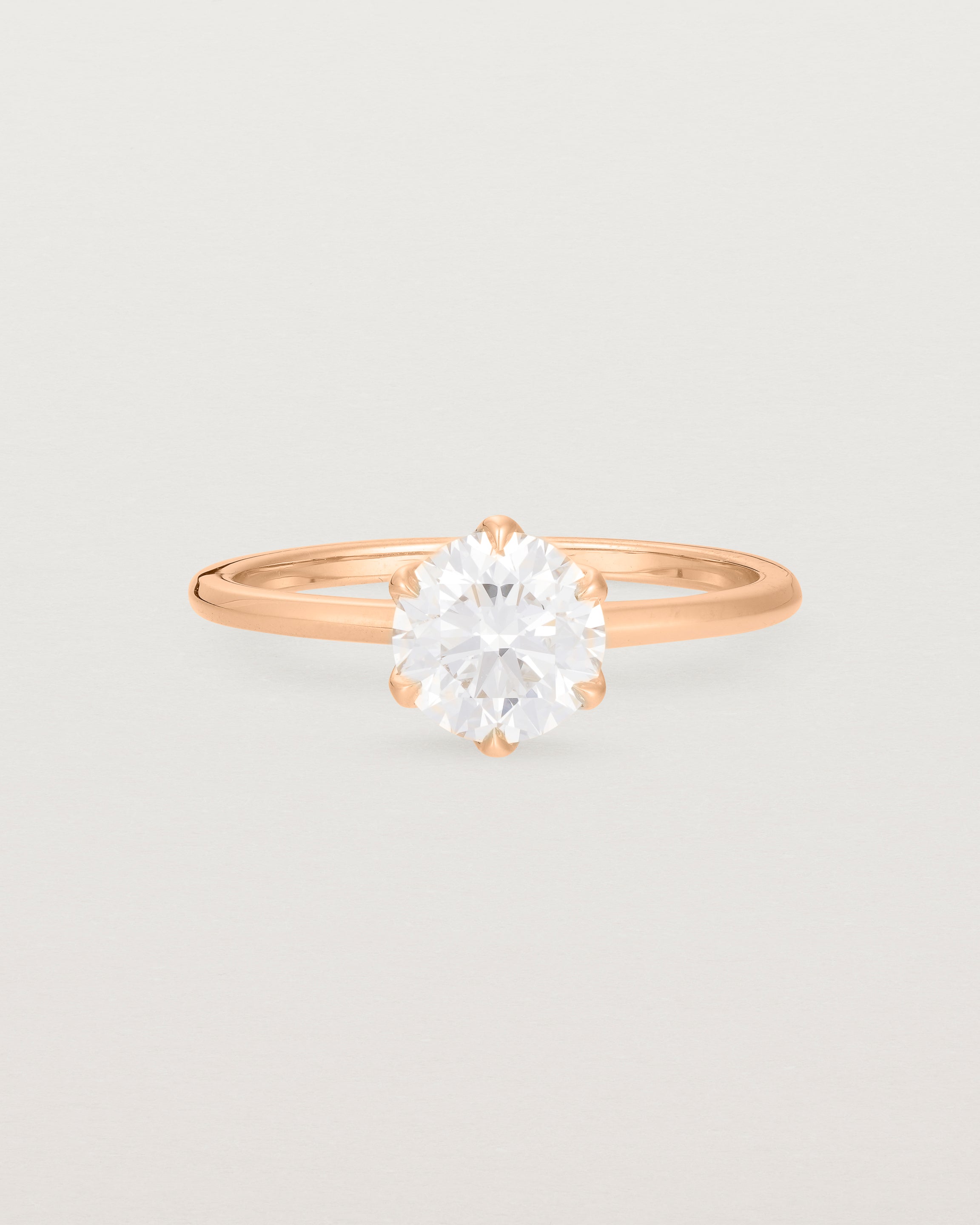 Front view of the Mandala Solitaire Ring | Laboratory Grown Diamonds | Rose Gold. 