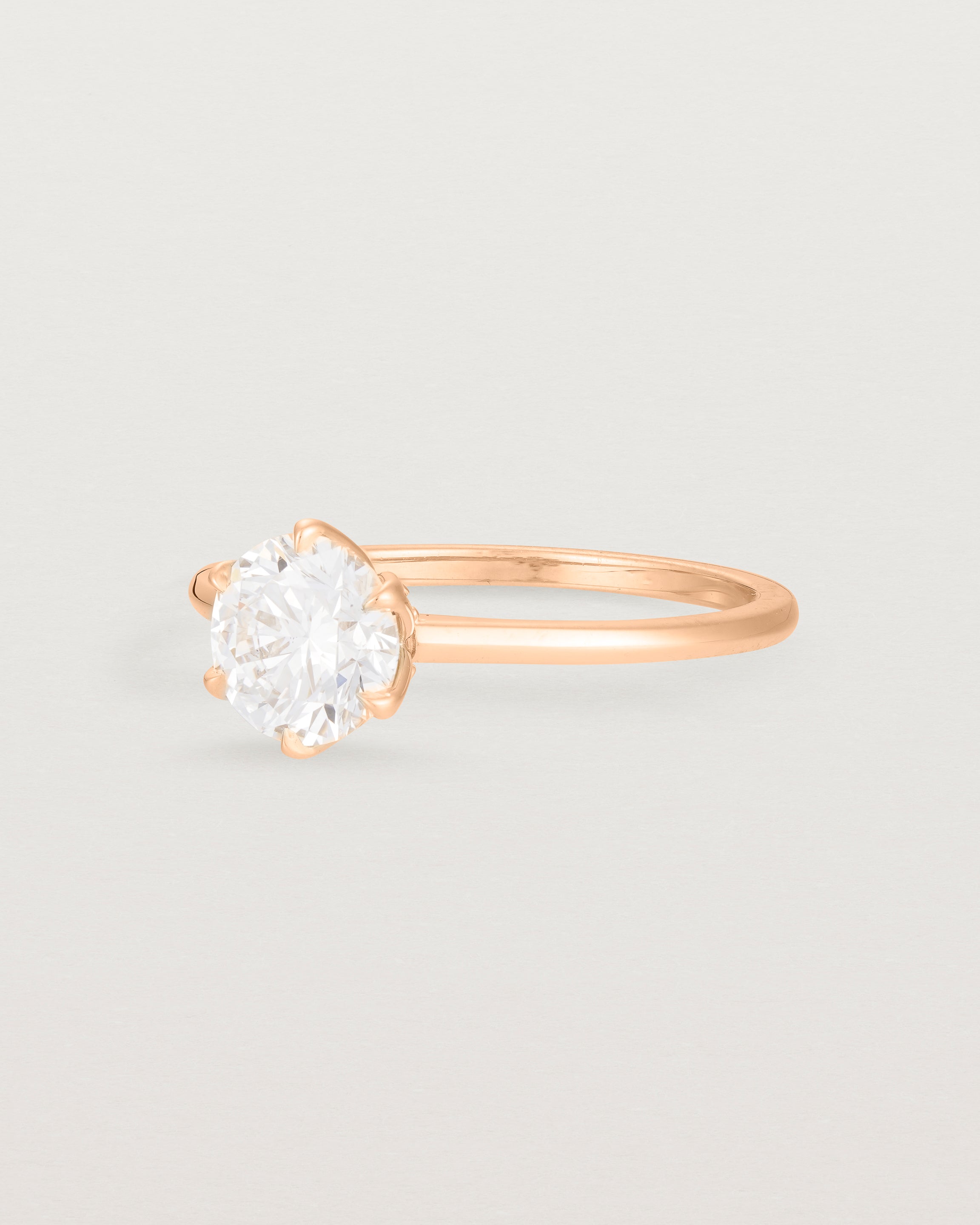 Angled Solitaire Ring | Laboratory Grown Diamonds | Rose Gold