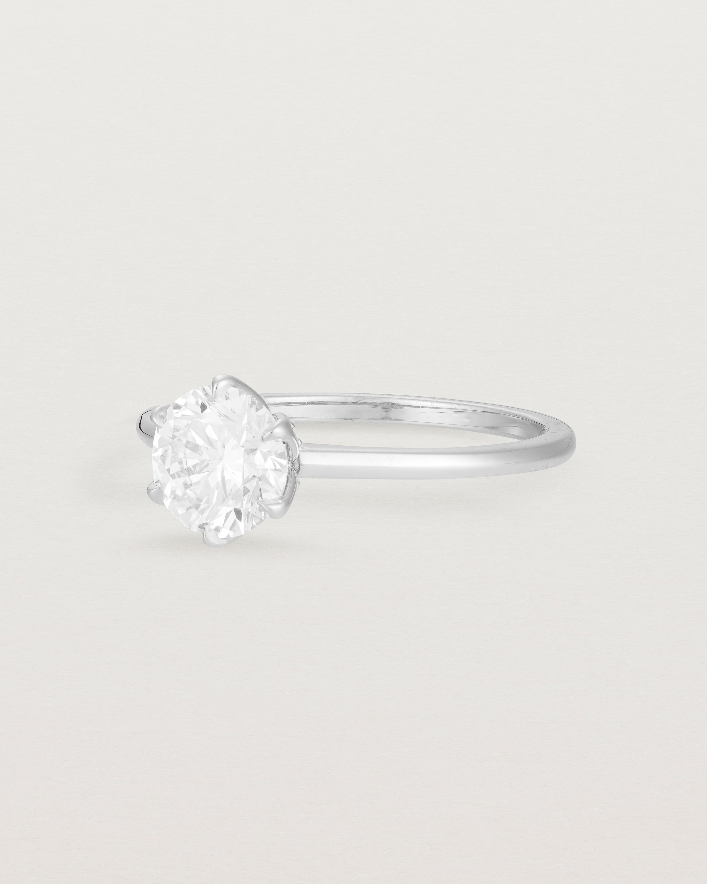 Angled Solitaire Ring | Laboratory Grown Diamonds | White Gold
