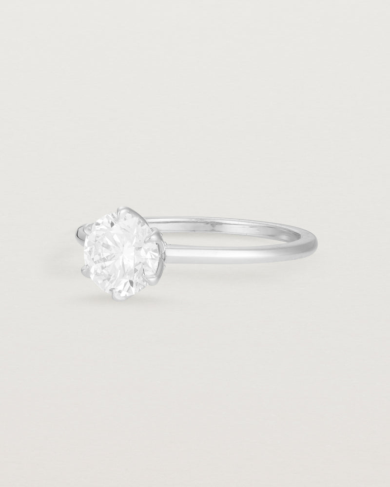 Angled Solitaire Ring | Laboratory Grown Diamonds | White Gold