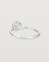 Back view of the Mandala Solitaire Ring | Rutilated Quartz & Diamonds | White Gold.