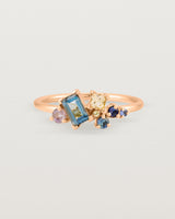 Front view of the Mei Cluster Ring | Coloured Stones in Rose Gold.