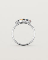 Standing view of the Mei Cluster Ring | Coloured Stones in Rose Gold.