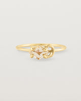 Front view of the Nuna Ring | Savannah Sunstone in Yellow Gold.