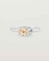 Front view of the Nuna Ring | Savannah Sunstone in White Gold.