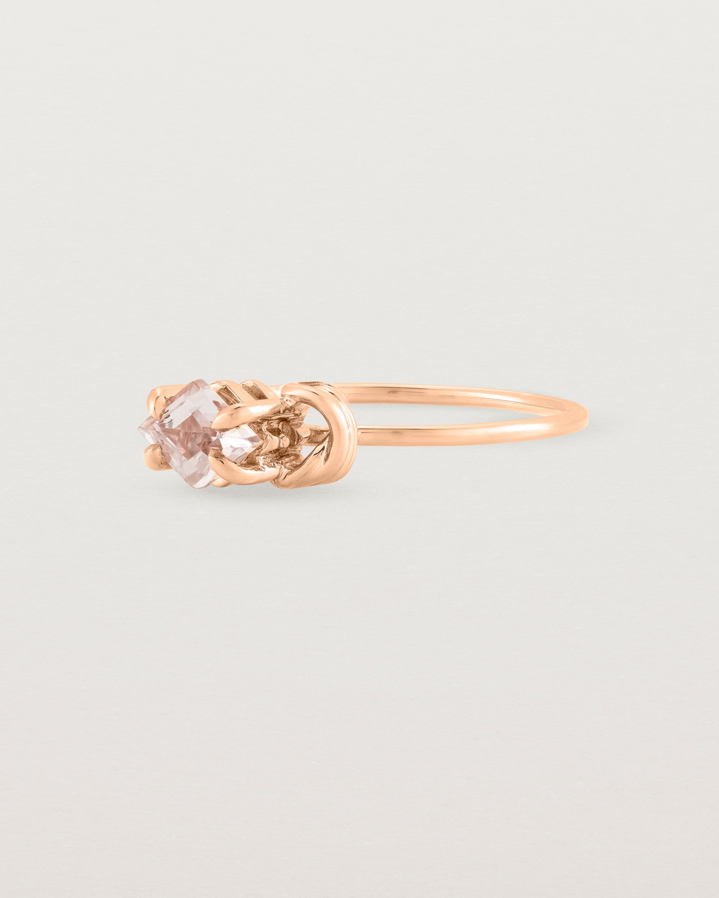 Angled view of the Nuna Ring | Savannah Sunstone in Rose Gold.