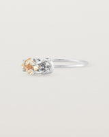 Angled view of the Nuna Ring | Savannah Sunstone in White Gold.