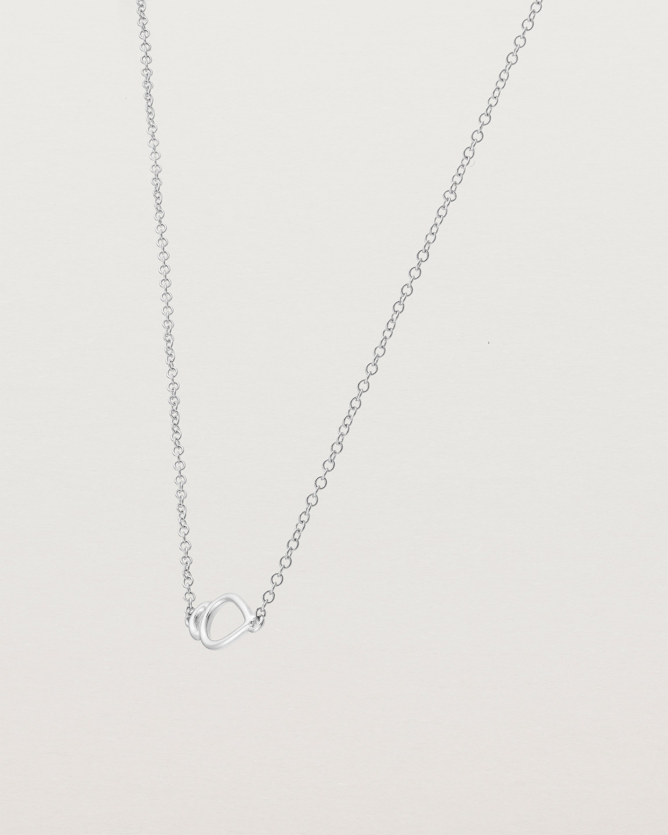 Angled view of the Oana Necklace in Sterling Silver.