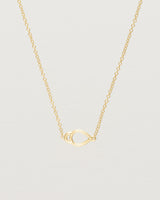 Close up of the Oana Necklace in Yellow Gold.