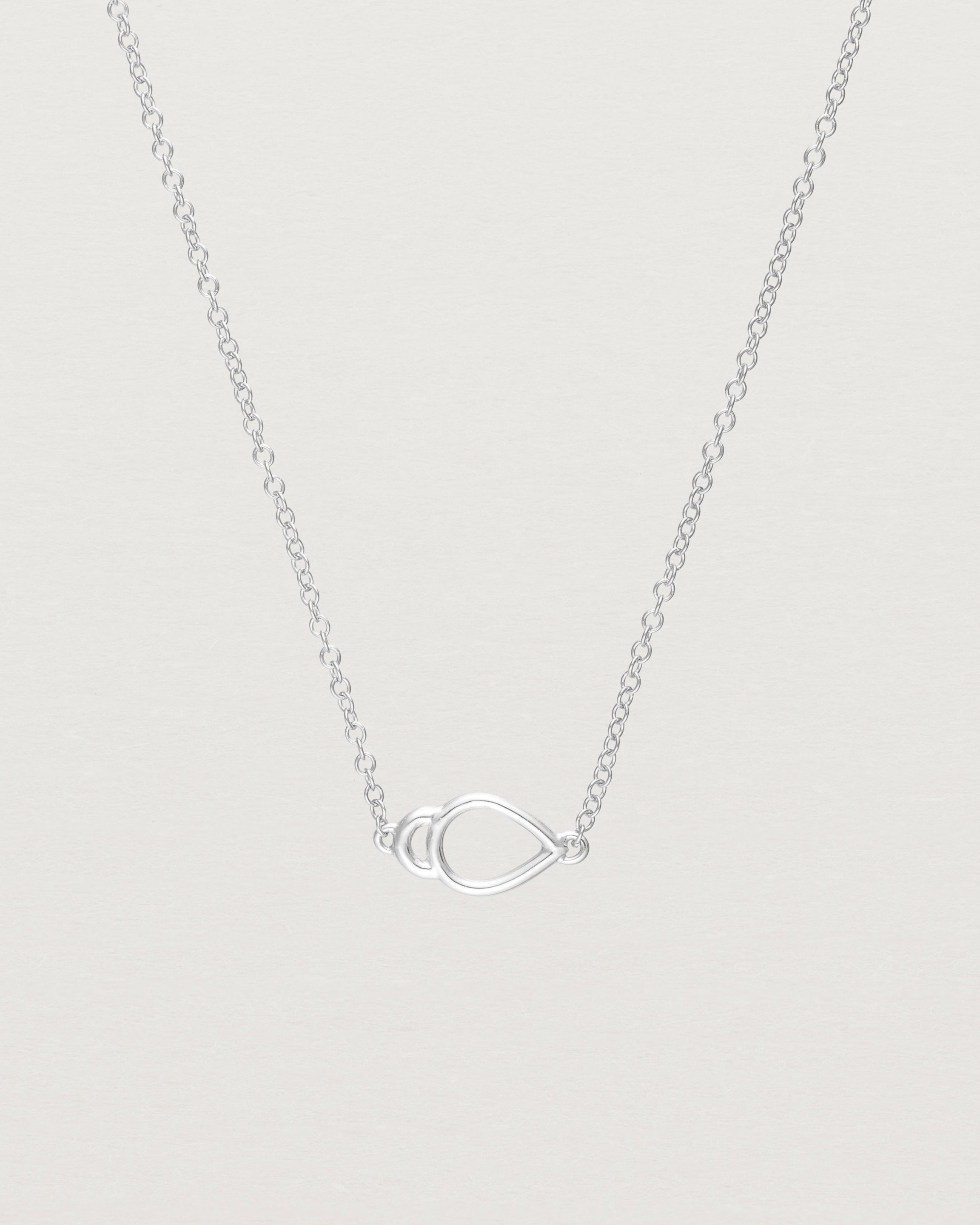 Close up of  the Oana Necklace in Sterling Silver.