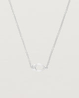 Close up of  the Oana Necklace in Sterling Silver.