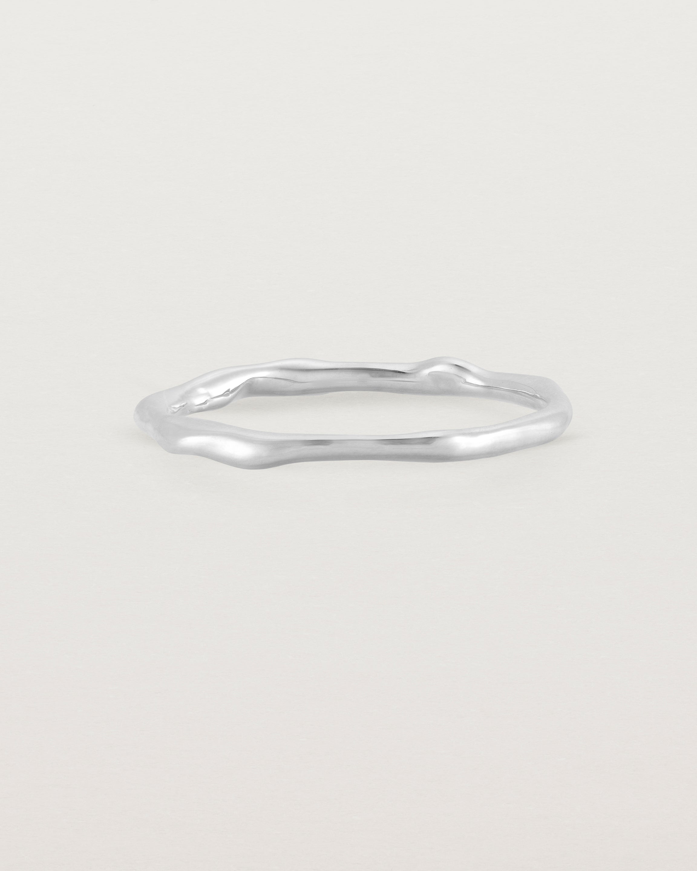 The Organic Stacking Ring in White Gold.