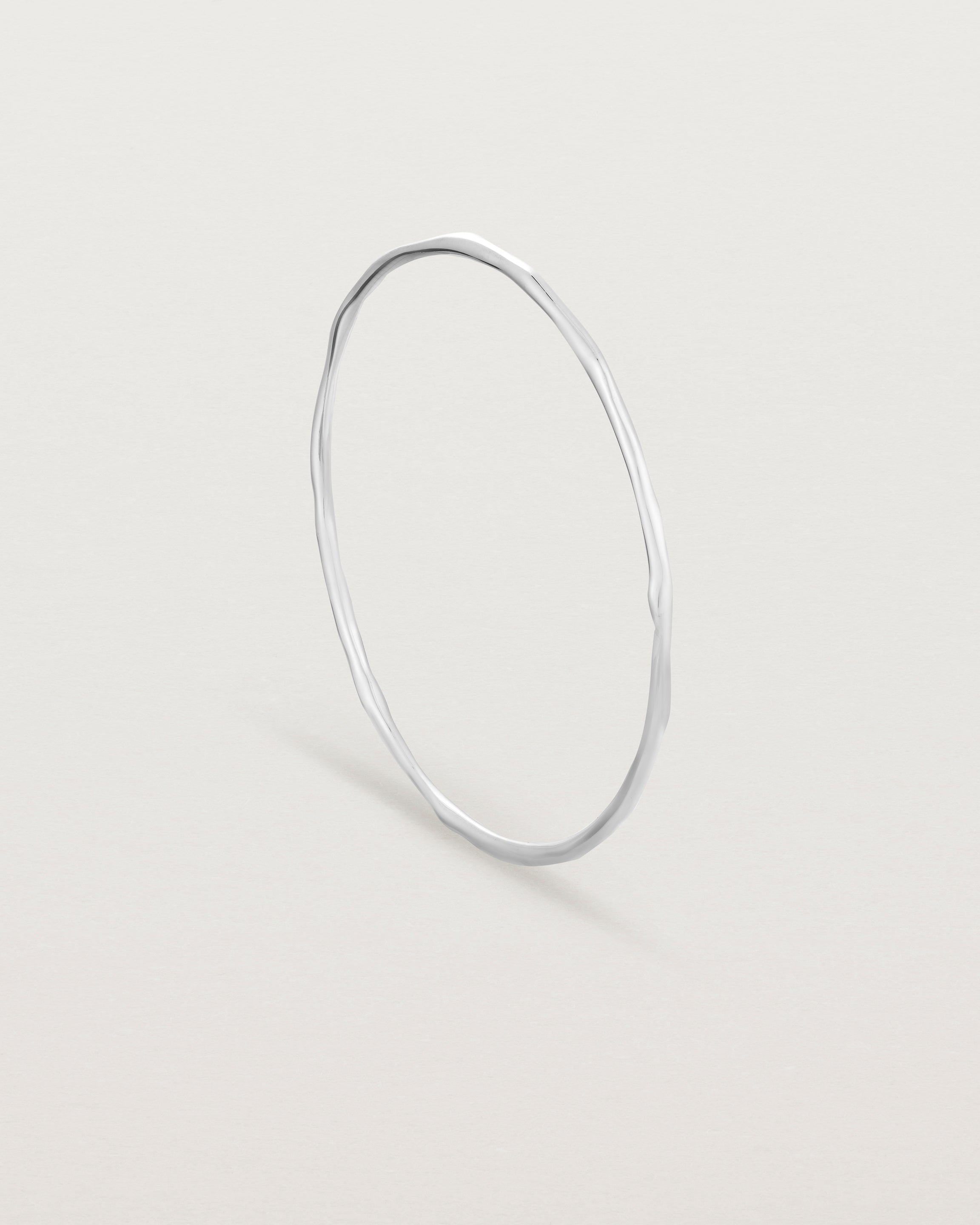Standing view of the Organic Bangle | Sterling Silver.