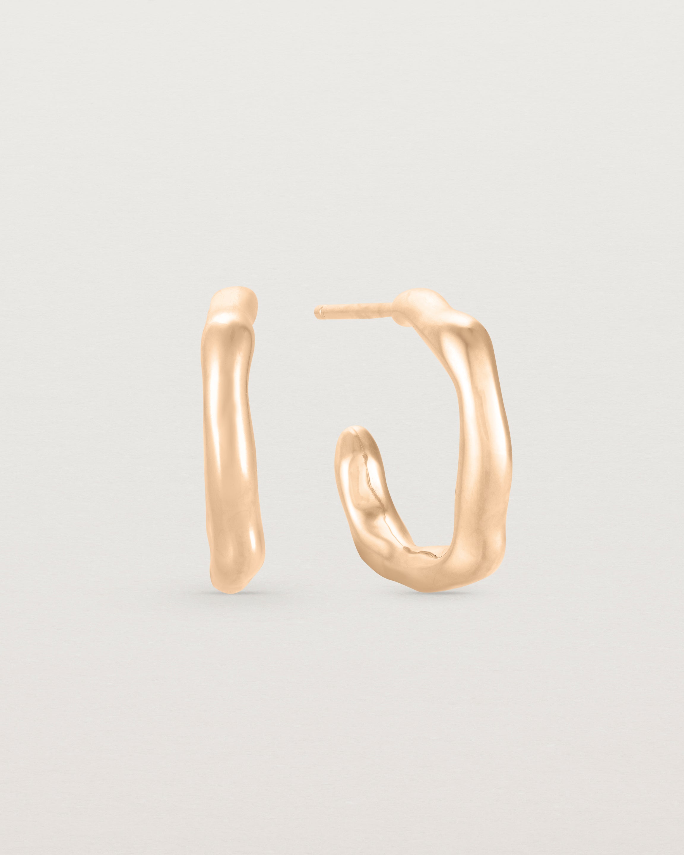A pair of Organic Hoops | Rose Gold.
