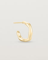 Side view of the Organic Hoops | Yellow Gold.