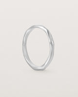 The Organic Wedding Ring | 2mm in White Gold standing. 