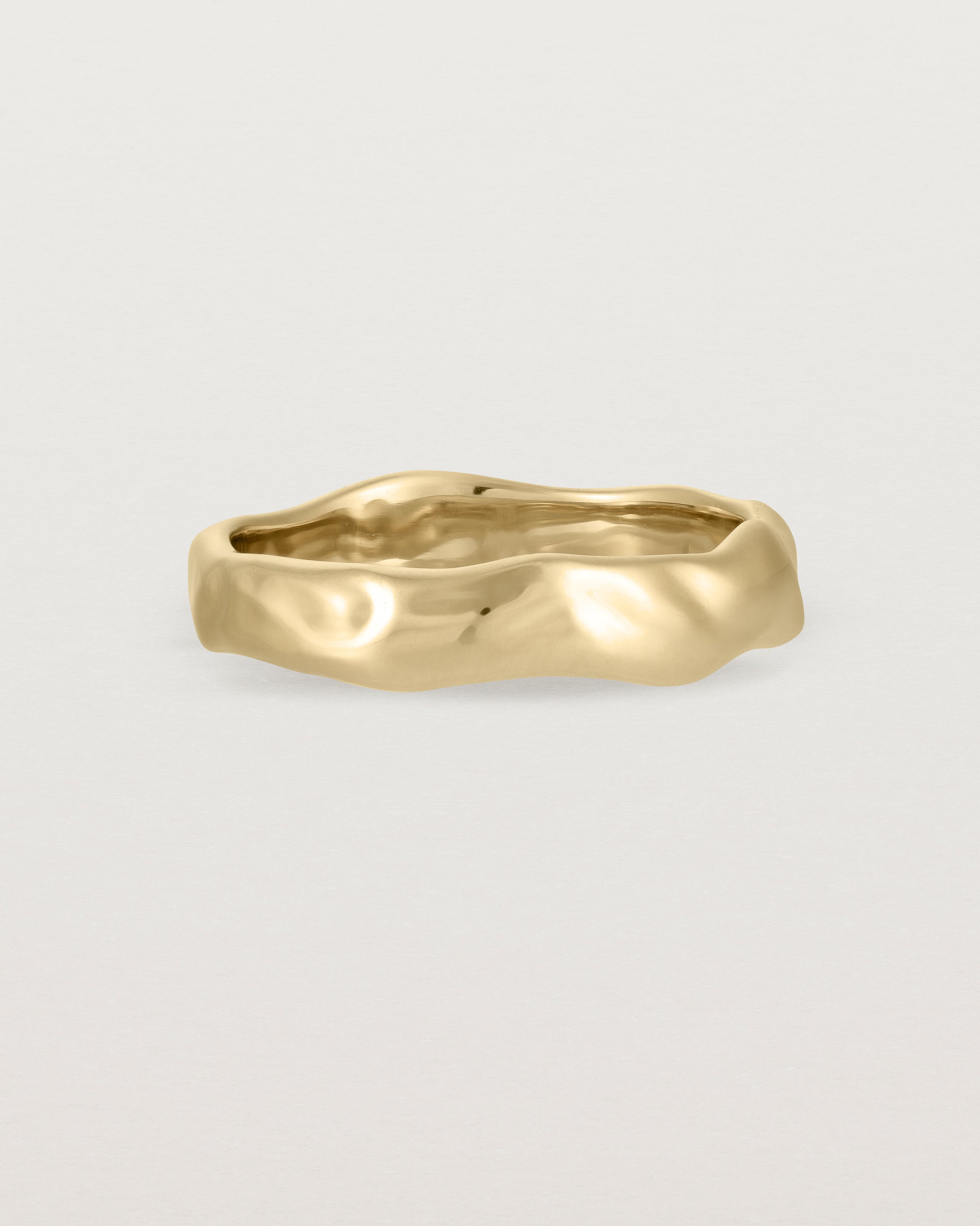 Organic Wedding Ring | 4Mm | Yellow Gold | Natalie Marie Jewellery