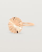 Angled view of the Pan Ring in Rose Gold.