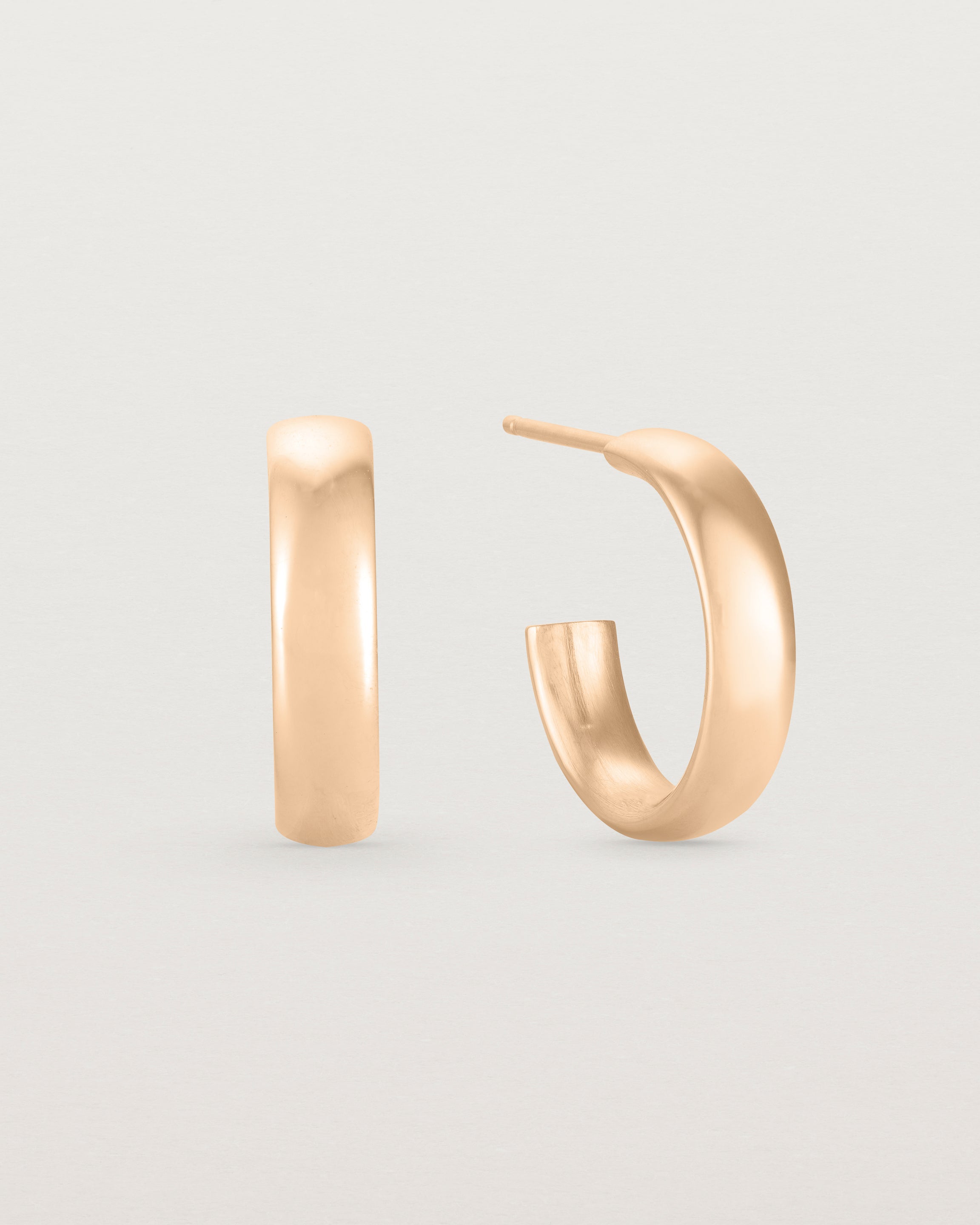A pair of Petite Ellipse Hoops | Rose Gold