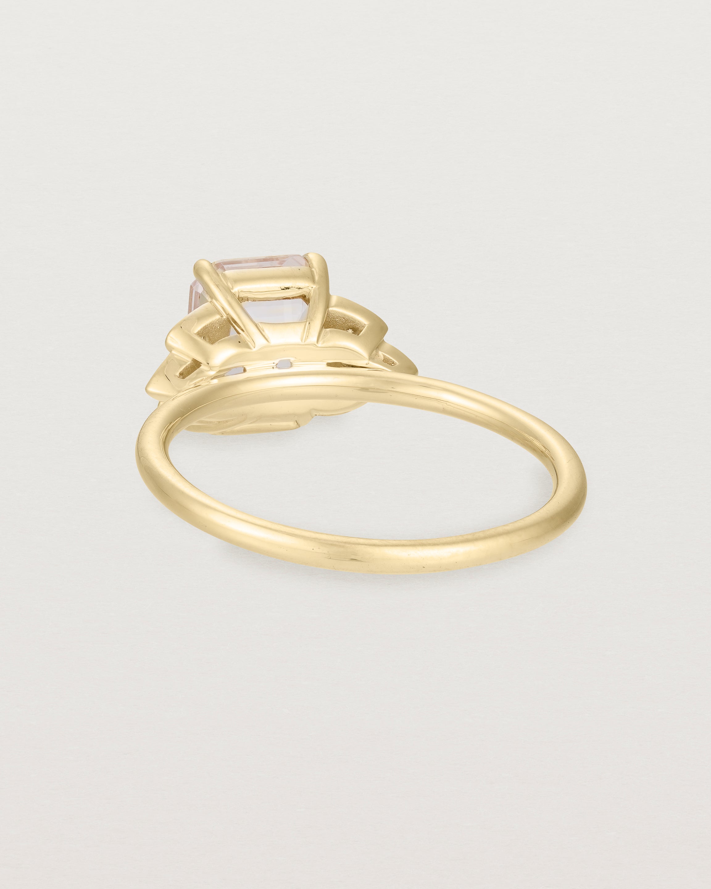 Back view of the Posie Ring | Morganite & Diamonds | Yellow Gold.