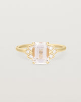 Front view of the Posie Ring | Morganite & Diamonds | Yellow Gold.