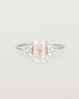 Front view of the Posie Ring | Morganite & Diamonds | White Gold.