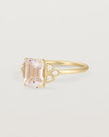 Side view of the Posie Ring | Morganite & Diamonds | Yellow Gold.