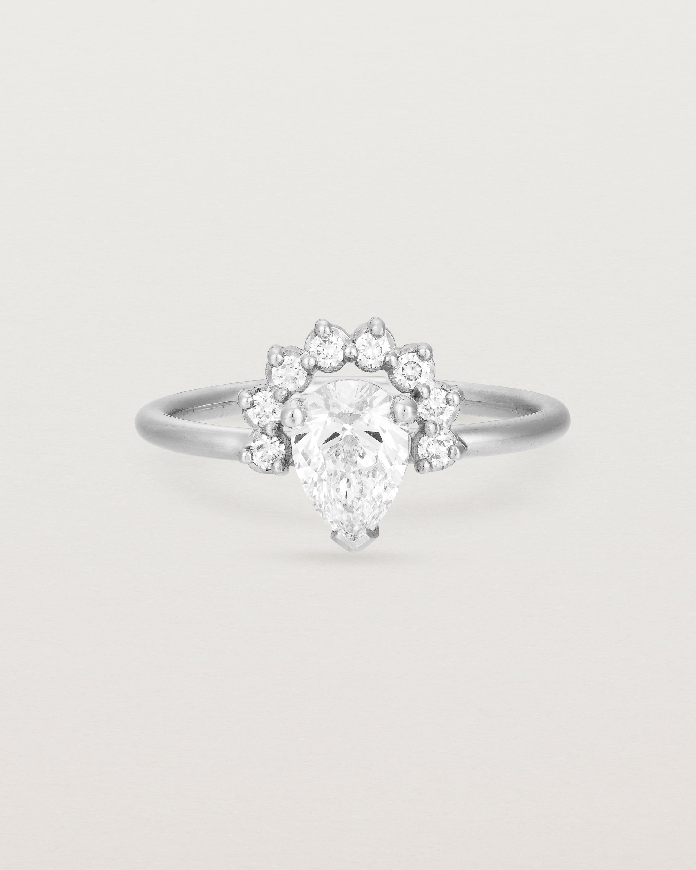 Front view of the Rose Ring | Laboratory Grown Diamonds | White Gold.
