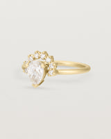 Angled view of the Rose Ring | Laboratory Grown Diamonds | Yellow Gold.