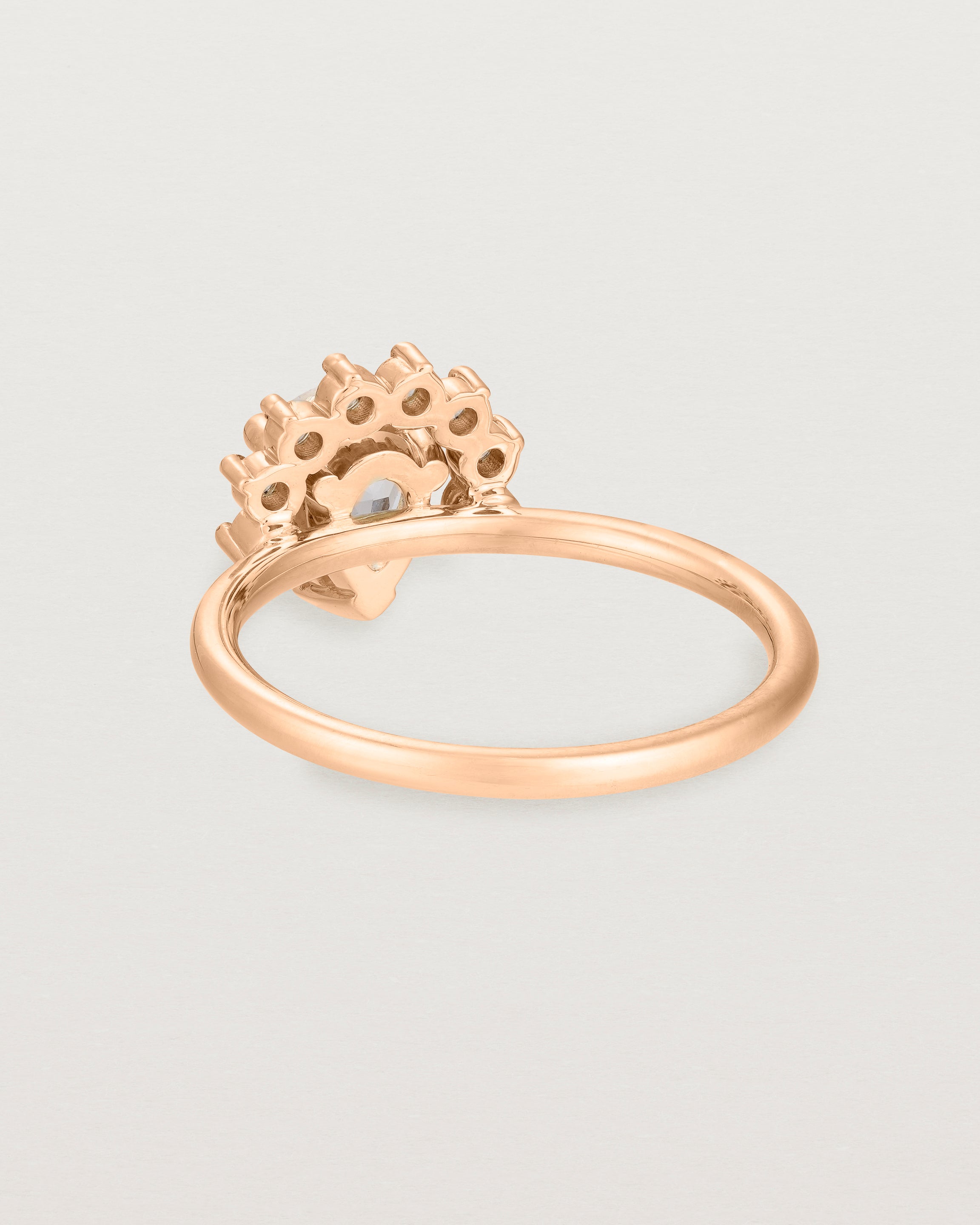 Back view of the Rose Ring | Morganite & Diamonds | Rose Gold.