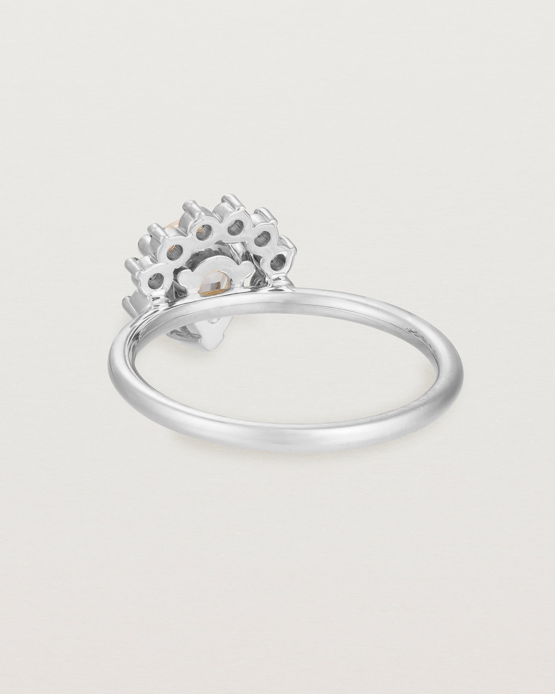 Back view of the Rose Ring | Morganite & Diamonds | White Gold.