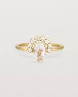 Front view of the Rose Ring | Morganite & Diamonds | Yellow Gold.