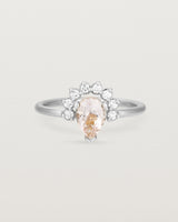 Front view of the Rose Ring | Morganite & Diamonds | White Gold.