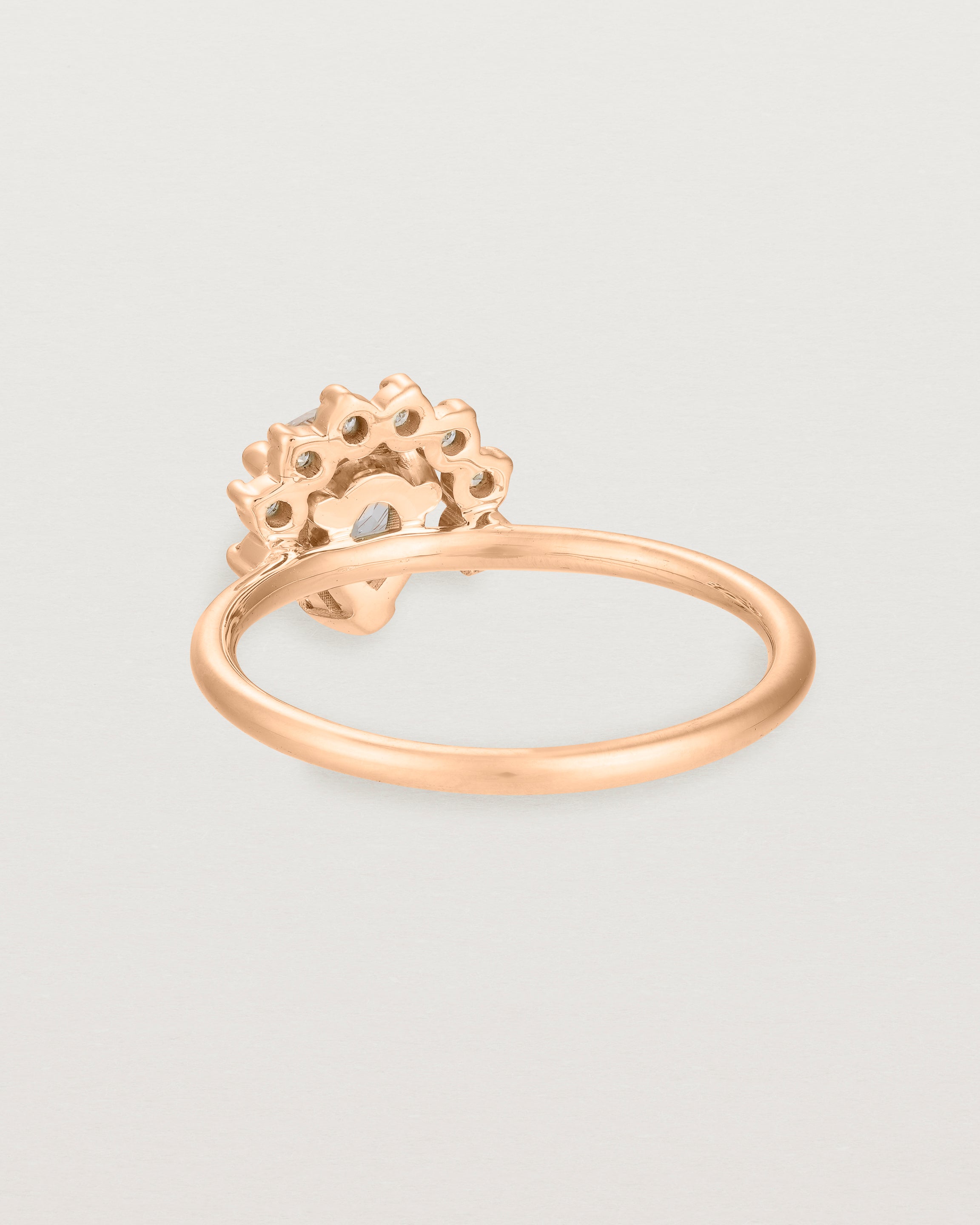 Back view of the Rose Ring | Rutilated Quartz & Diamonds | Rose Gold.