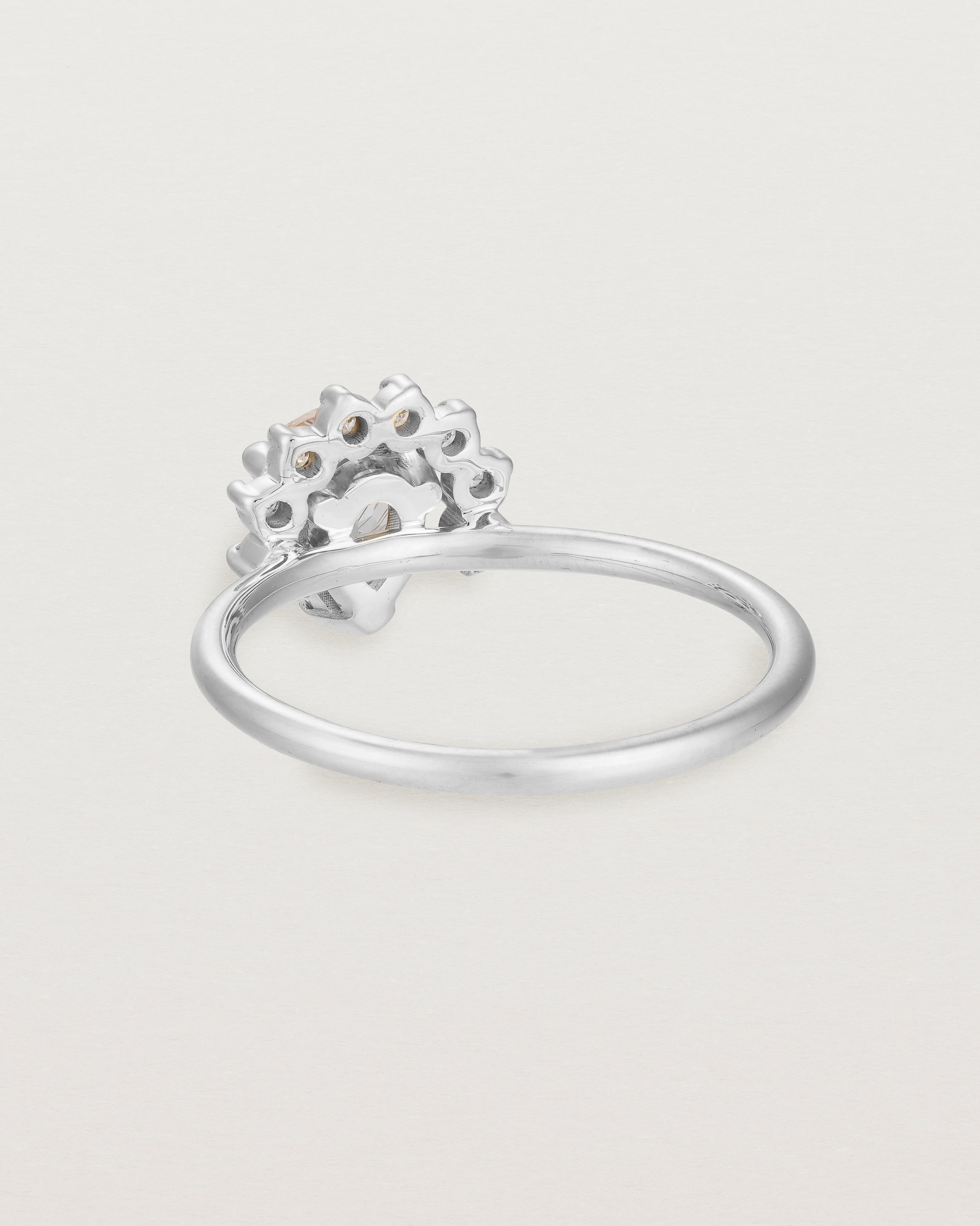 Back view of the Rose Ring | Rutilated Quartz & Diamonds | White Gold.