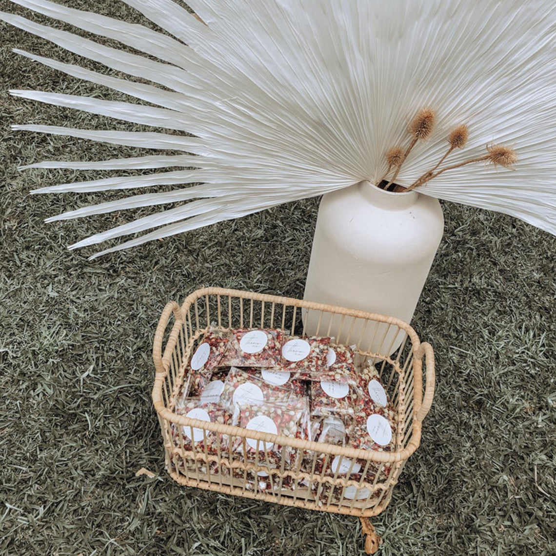 Rose Petal Wedding Confetti Basket