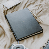 High quality black leather Notebook by Wellnoted