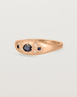 Angled view of the Seule Cheri Ring | Australian Sapphires | Rose Gold.