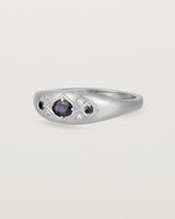 Angled view of the Seule Cheri Ring | Australian Sapphires | White Gold.