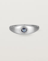 Front view of the Seule Single Ring | Australian Sapphire | White Gold.
