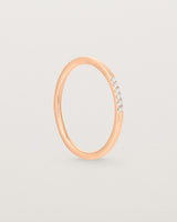Standing view of the Six Stone Queenie Ring | Diamonds in Rose Gold.