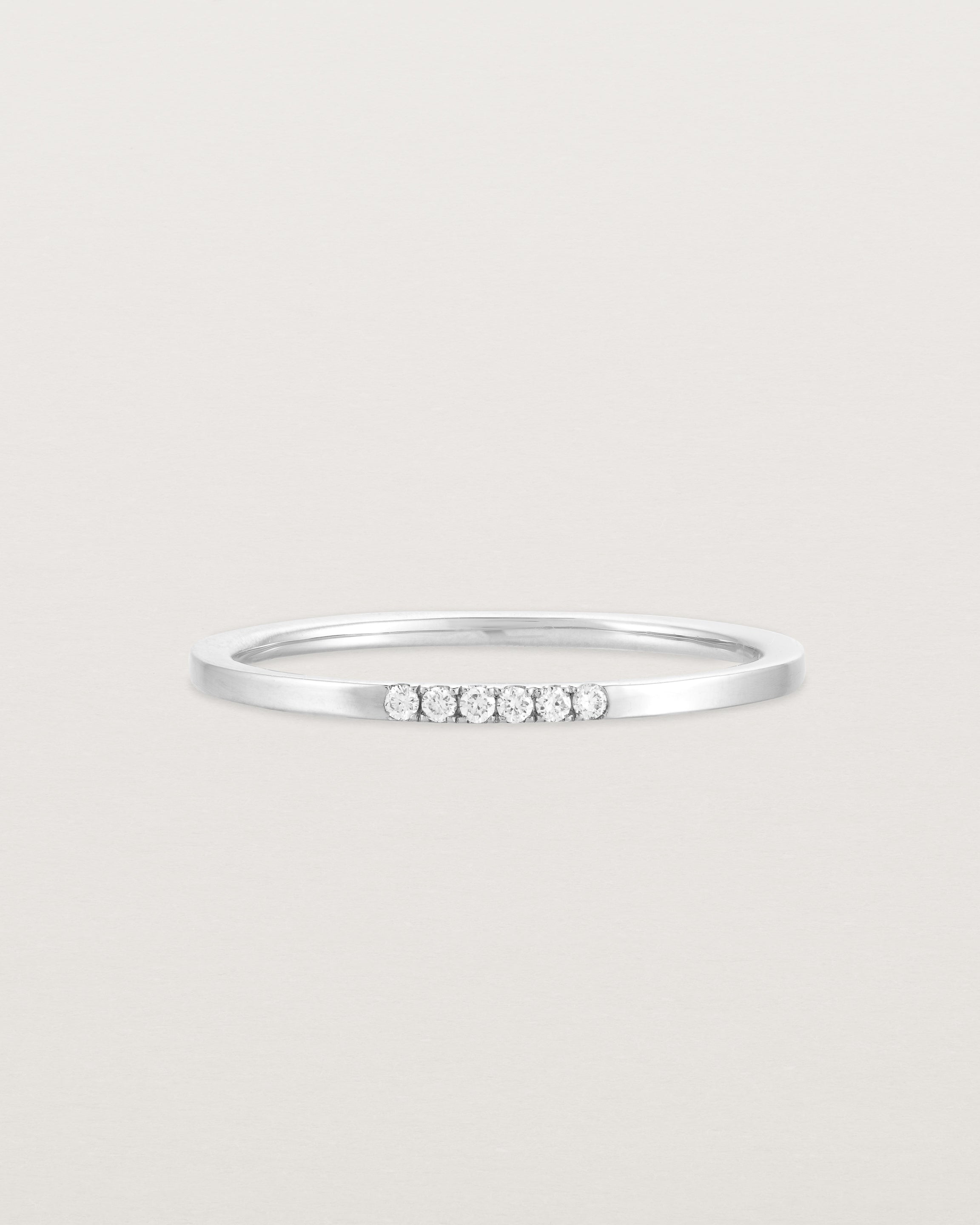 Front view of the Six Stone Queenie Ring | Diamonds in White Gold.