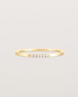 Front view of the Six Stone Queenie Ring | Diamonds in Yellow Gold.