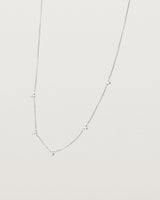 Angled view of the Tellue Necklace in sterling silver.