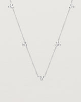 Close up of the Tellue Necklace in sterling silver.