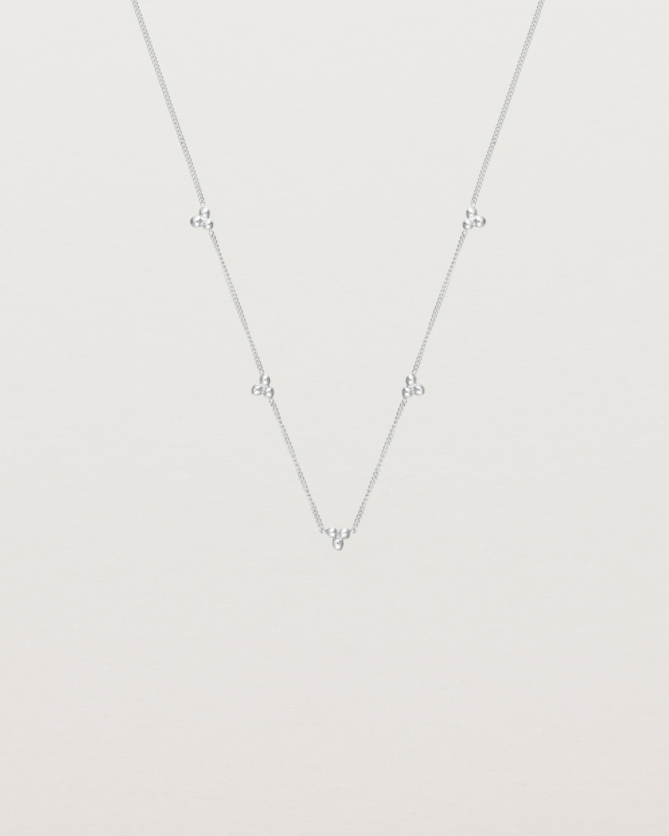 Front view of the Tellue Necklace in sterling silver.