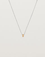 Front view of the Tiny Marquise Necklace with Rutilated Quartz in sterling silver.