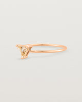 fine rose gold ring featuring a champagne yellow helidor stone