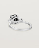 Back view of the Una Round Trio Ring | Black Spinel & Diamonds | White Gold.